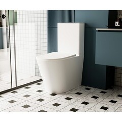 Унитаз-компакт Abber Bequem безободковый с горизонтальным выпуском с сиденьем дюропласт микролифт белый матовый (AC1112TMW) - фото 13