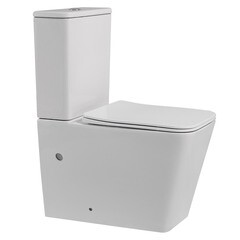 Изображение товара Унитаз-компакт Abber Rechteck безободковый с горизонтальным выпуском с сиденьем дюропласт микролифт белый (AC1210)