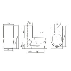 Унитаз-компакт Abber Bequem безободковый с горизонтальным выпуском с сиденьем дюропласт микролифт белый матовый (AC1112TMW) - фото 7