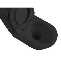 Унитаз-компакт Abber Bequem безободковый с горизонтальным выпуском с сиденьем дюропласт микролифт черный матовый (AC1112TMB) - фото 6