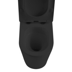 Унитаз-компакт Abber Bequem безободковый с горизонтальным выпуском с сиденьем дюропласт микролифт черный матовый (AC1112TMB) - фото 7