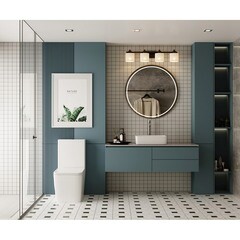 Унитаз-компакт Abber Rechteck безободковый с горизонтальным выпуском с сиденьем дюропласт микролифт белый (AC1210) - фото 2