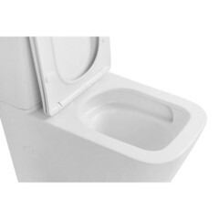 Унитаз-компакт Abber Rechteck безободковый с горизонтальным выпуском с сиденьем дюропласт микролифт белый матовый (AC1210TMW) - фото 4