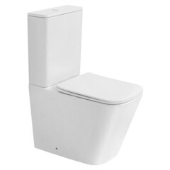 Унитаз-компакт Abber Rechteck безободковый с горизонтальным выпуском с сиденьем дюропласт микролифт белый матовый (AC1210TMW) - фото 1