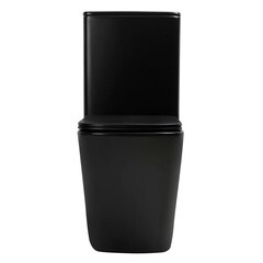 Унитаз-компакт Abber Rechteck безободковый с горизонтальным выпуском с сиденьем дюропласт микролифт черный матовый (AC1210TMB) - фото 7