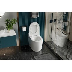 Унитаз напольный приставной Abber Bequem с сиденьем дюропласт микролифт с импульсным смывом (AC1114P) - фото 7