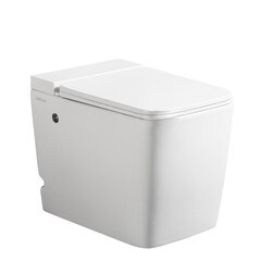 Унитаз напольный приставной Abber Rechteck с сиденьем дюропласт микролифт с импульсным смывом (AC1212P) - фото 1