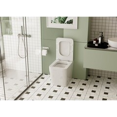 Унитаз напольный приставной Abber Rechteck с горизонтальным выпуском сиденье с микролифтом (AC1211) - фото 3