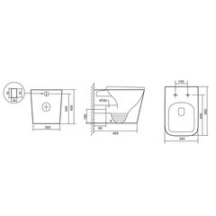 Унитаз напольный приставной Abber Rechteck с горизонтальным выпуском сиденье с микролифтом (AC1211) - фото 2