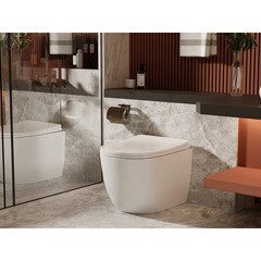 Унитаз напольный приставной Abber Bequem с горизонтальным выпуском сиденье с микролифтом (AC1111) - фото 3