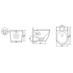 Унитаз напольный приставной Abber Bequem с горизонтальным выпуском сиденье с микролифтом (AC1111) - фото 2