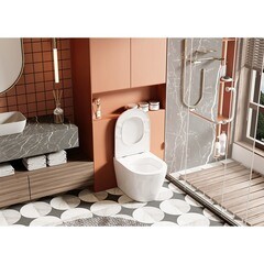 Унитаз напольный приставной Abber Bequem с горизонтальным выпуском сиденье с микролифтом (AC1113) - фото 10