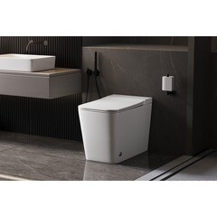 Унитаз напольный приставной Abber Rechteck с сиденьем дюропласт микролифт с импульсным смывом (AC1213P) - фото 2