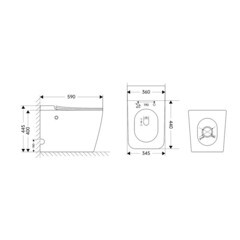 Унитаз напольный приставной Abber Rechteck с сиденьем дюропласт микролифт с импульсным смывом (AC1213P) - фото 3