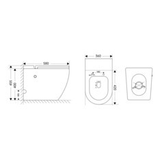 Унитаз напольный приставной Abber Bequem с сиденьем дюропласт микролифт с импульсным смывом (AC1115P) - фото 2