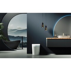 Унитаз-биде электронный Abber Bequem с сиденьем дюропласт микролифт с импульсным смывом (AC1117S) - фото 2