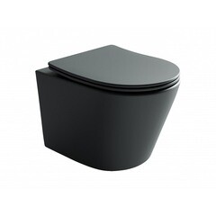 Изображение товара Унитаз подвесной Ceramicanova Balearica Rimless безободковый серый с сиденьем дюропласт микролифт (CN6000MDH)