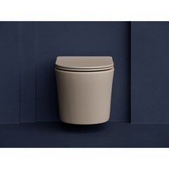 Унитаз подвесной Ceramicanova Balearica Rimless безободковый бежевый с сиденьем дюропласт микролифт (CN6000MC) - фото 4