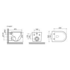 Унитаз подвесной Ceramicanova UP безободковый с сиденьем дюропласт микролифт смыв торнадо (CN4007) - фото 7