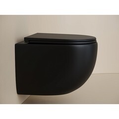 Унитаз подвесной Ceramicanova UP безободковый черный с сиденьем дюропласт микролифт смыв торнадо (CN4007MB) - фото 10