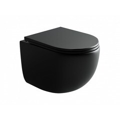 Изображение товара Унитаз подвесной Ceramicanova UP безободковый черный с сиденьем дюропласт микролифт смыв торнадо (CN4007MB)