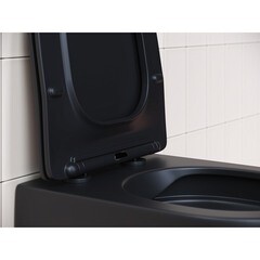 Унитаз подвесной Ceramicanova Play Rimless безободковый черный с сиденьем дюропласт микролифт (CN3001MB) - фото 8