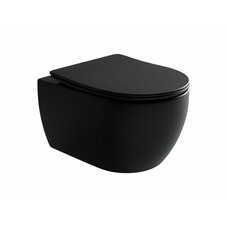 Унитаз подвесной Ceramicanova Play Rimless безободковый черный с сиденьем дюропласт микролифт (CN3001MB)