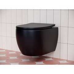 Унитаз подвесной Ceramicanova Play Rimless безободковый черный с сиденьем дюропласт микролифт (CN3001MB) - фото 7