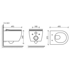 Унитаз подвесной Ceramicanova Play Rimless безободковый черный с сиденьем дюропласт микролифт (CN3001MB) - фото 6
