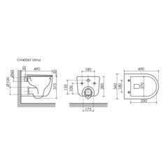 Унитаз подвесной Ceramicanova Ulma безободковый с сиденьем дюропласт микролифт смыв торнадо (CN4006T) - фото 7