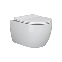 Унитаз подвесной Ceramicanova Play Rimless безободковый с сиденьем дюропласт микролифт (CN3001) - фото 1