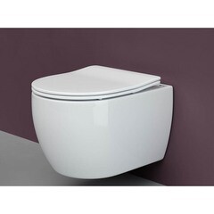 Унитаз подвесной Ceramicanova Play Rimless безободковый с сиденьем дюропласт микролифт (CN3001) - фото 7