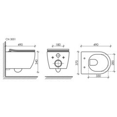 Унитаз подвесной Ceramicanova Play Rimless безободковый с сиденьем дюропласт микролифт (CN3001) - фото 6