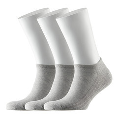 Изображение товара Носки мужские низкие Hesler кардная пряжа 44-46 серые (3 пары)