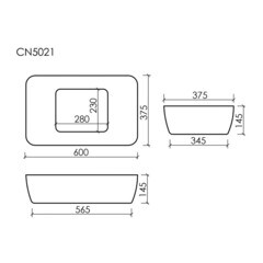 Раковина Ceramicanova Element 60 см накладная белая (CN5021) - фото 2
