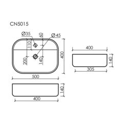 Раковина Ceramicanova Element 50 см накладная белая (CN5015) - фото 2