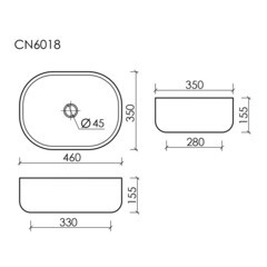 Раковина Ceramicanova Element 46 см накладная белая (CN6018) - фото 3