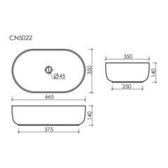 Раковина Ceramicanova Element 68 см накладная белая (CN5022) - фото 2