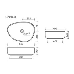 Раковина Ceramicanova Element 55 см накладная белая (CN5003) - фото 2