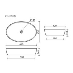 Раковина Ceramicanova Element 63 см накладная белая (CN5018) - фото 3