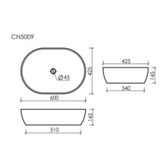 Раковина Ceramicanova Element 60 см накладная белая (CN5009) - фото 2