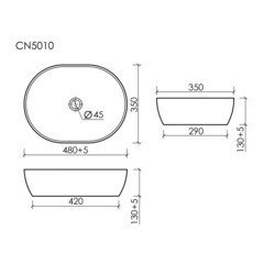 Раковина Ceramicanova Element 48 см накладная белая (CN5010) - фото 2