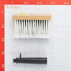 Кисть макловица искусственная щетина пластиковая ручка 140х52 мм для обойного клея и грунтов на водной основе - фото 2