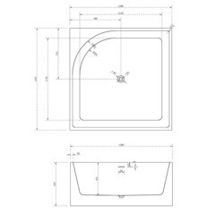 Ванна акриловая Abber 140х140 см отдельностоящая с ножками (AB9337) - фото 2
