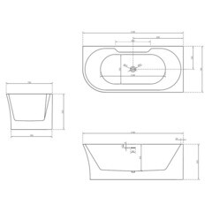 Ванна акриловая Abber 170х78 см правая с ножками (AB9335-1.7 R) - фото 2