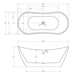 Ванна акриловая Abber 180х80 см отдельностоящая с ножками (AB9322) - фото 2