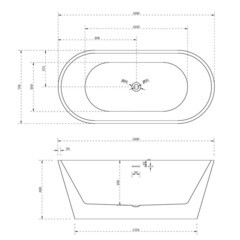 Ванна акриловая Abber 160х75 см отдельностоящая с ножками (AB9320-1.6) - фото 3