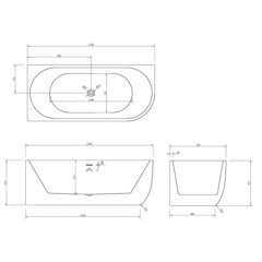 Ванна акриловая Abber 170х75 см левая с ножками (AB9315 L) - фото 2