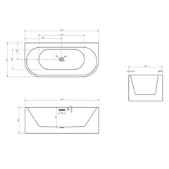 Ванна акриловая Abber 170х78 см с ножками (AB9310) - фото 3