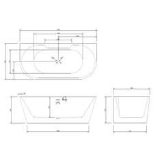 Ванна акриловая Abber 170х80 см с ножками (AB9296-1.7) - фото 2